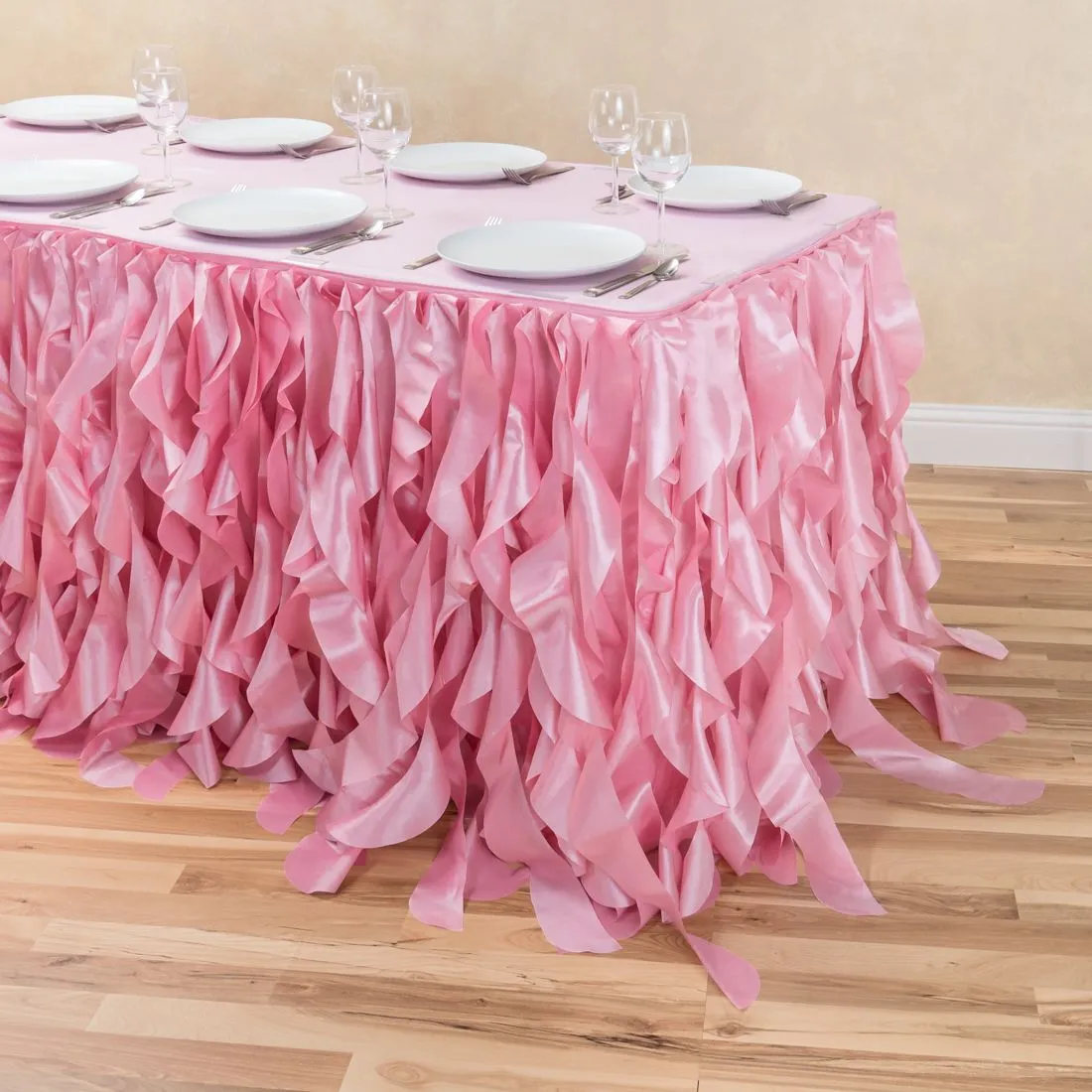 21 ft. Curly Willow Table Skirt (12 Colors)