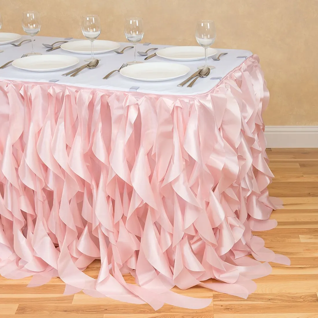 21 ft. Curly Willow Table Skirt (12 Colors)