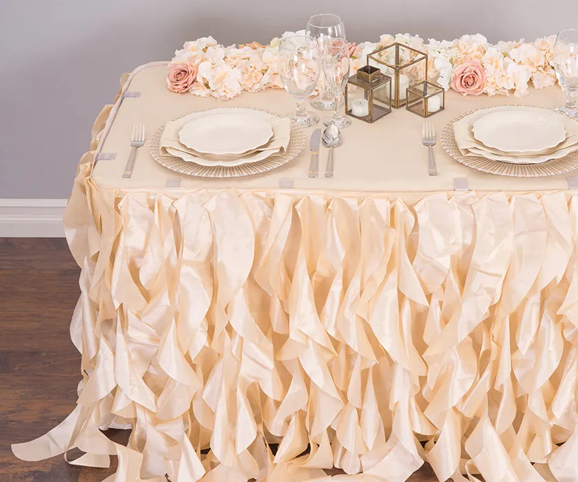 21 ft. Curly Willow Table Skirt (12 Colors)