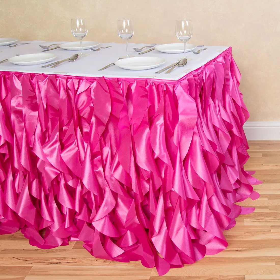 21 ft. Curly Willow Table Skirt (12 Colors)