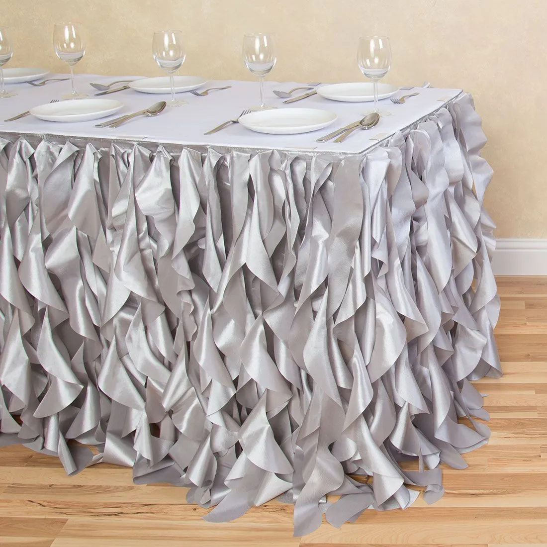 21 ft. Curly Willow Table Skirt (12 Colors)