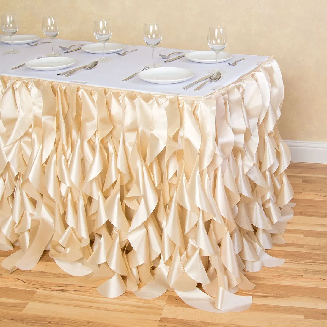 21 ft. Curly Willow Table Skirt (12 Colors)