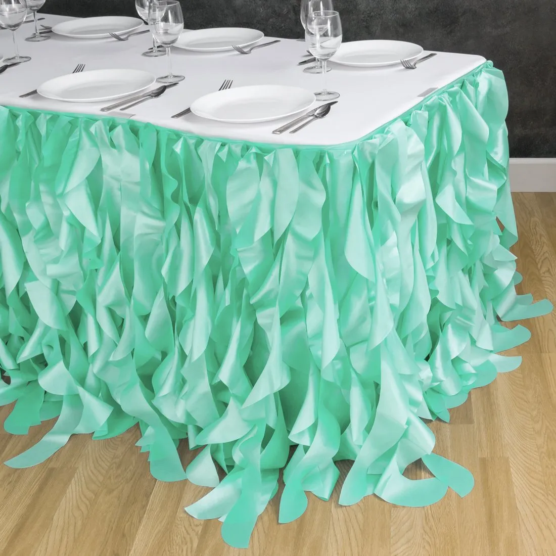 21 ft. Curly Willow Table Skirt (12 Colors)