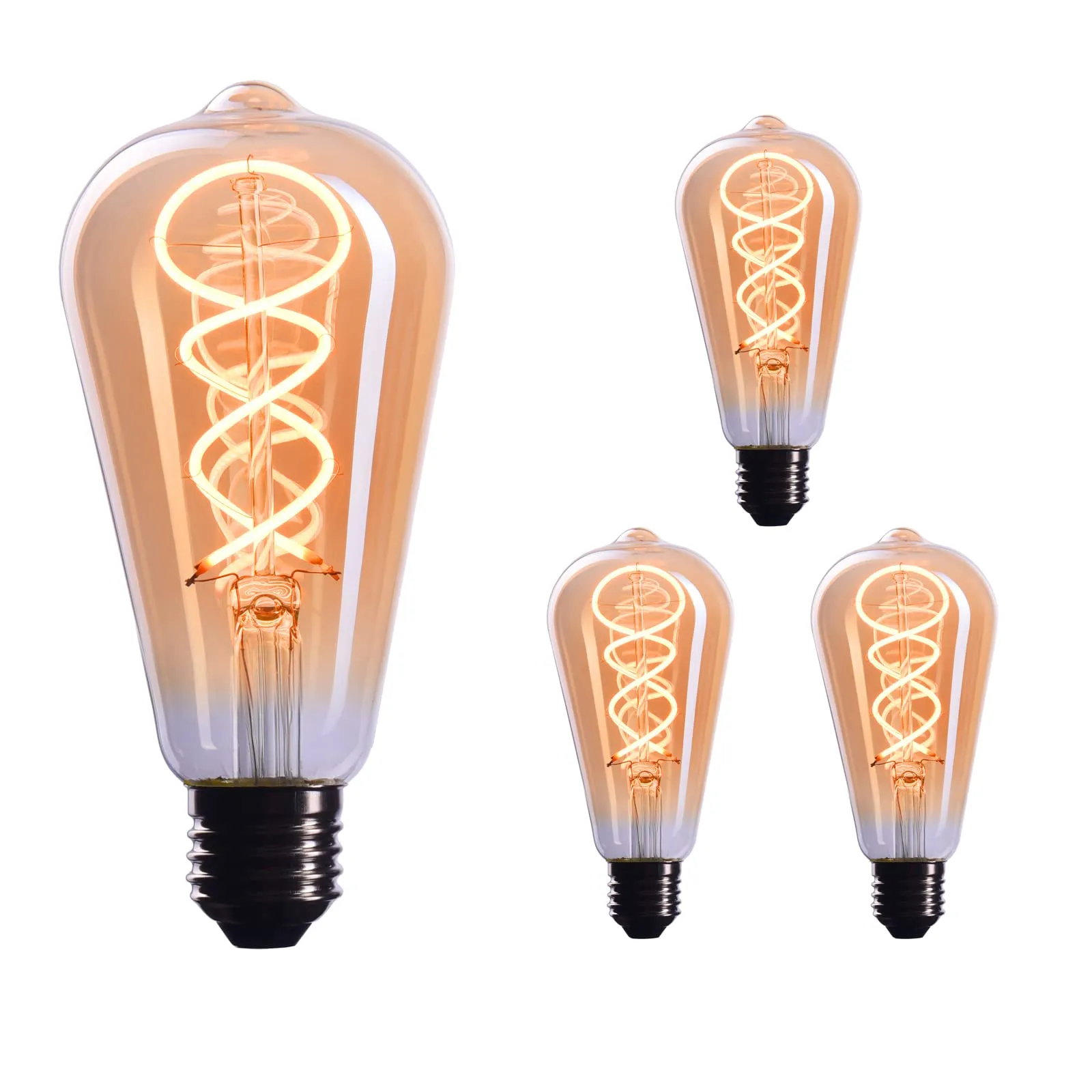 6x Edison Light Bulb E26 Base Dimmable Incandescent Bulbs, 110v-130v, 40 Watt