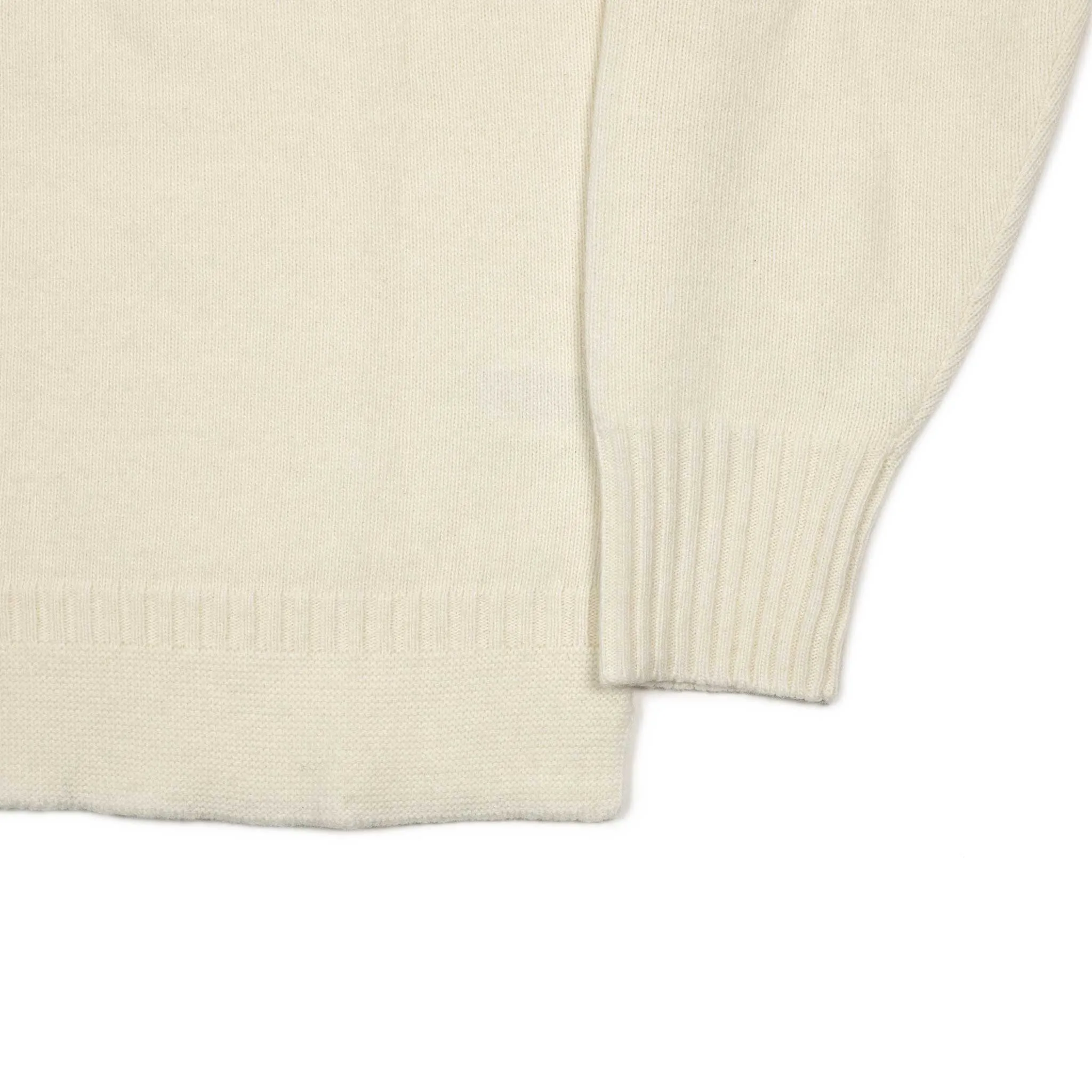 Aalbano convertible mock neck sweater in cream wool