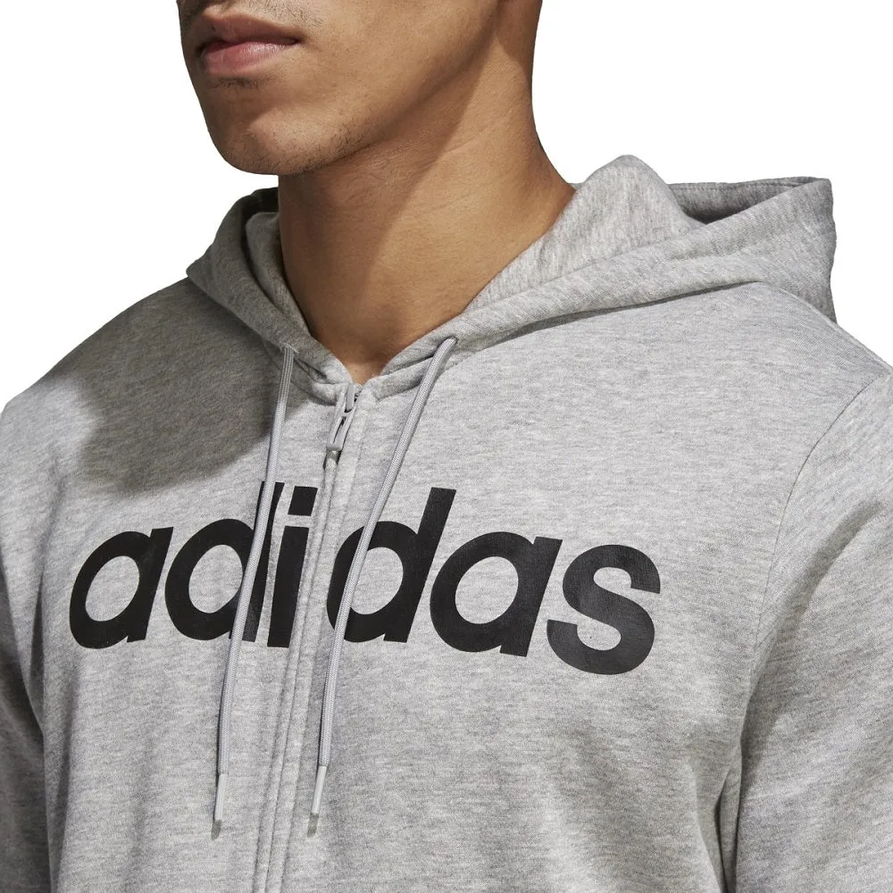 Adidas Essentials Camo Linear Men's Full Zip Hoodie Grey