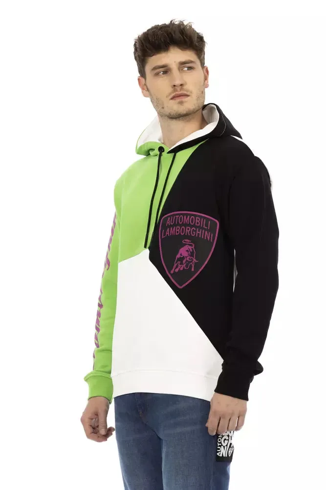 Automobili Lamborghini White Cotton Men Hoodie