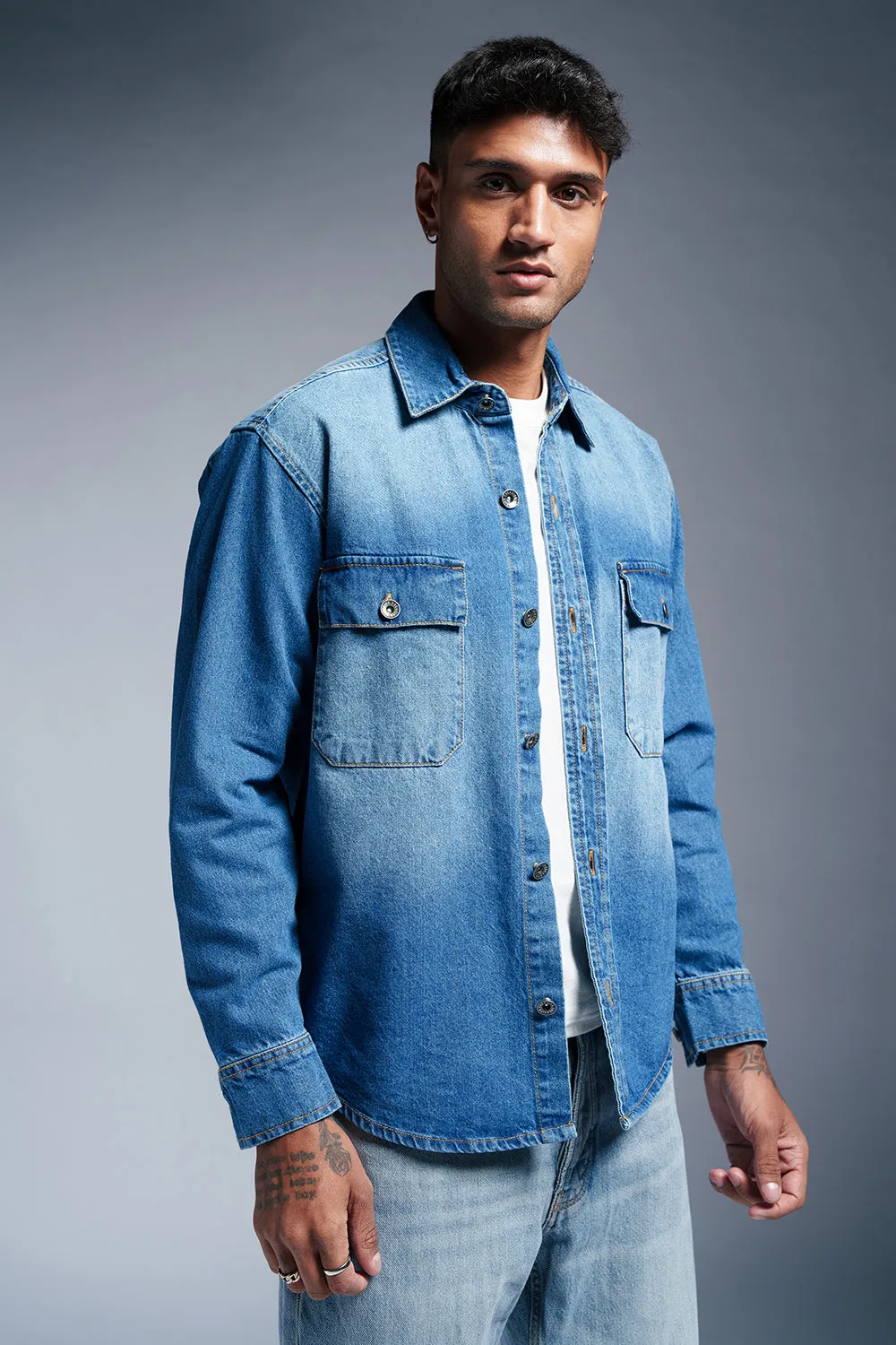 Azure Splash Men's Denim Jacket