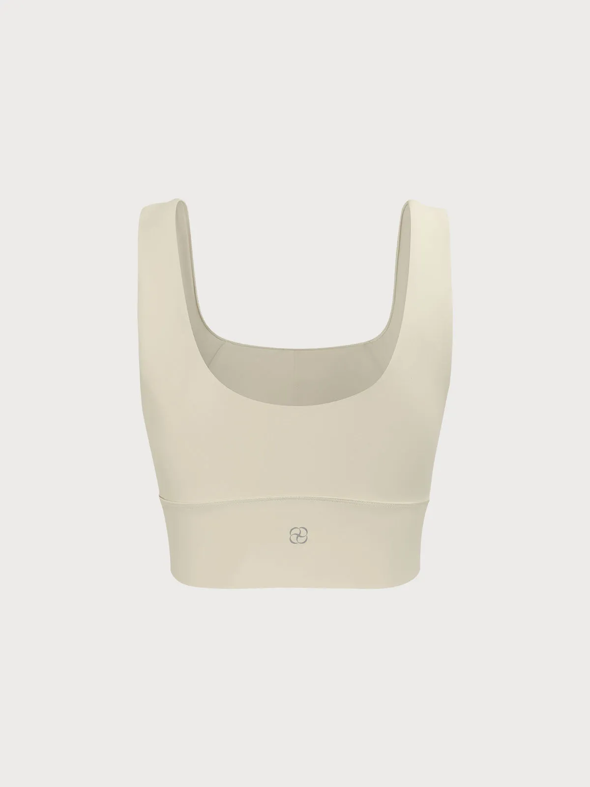 Beige U-Neck Tank Top--Light Support