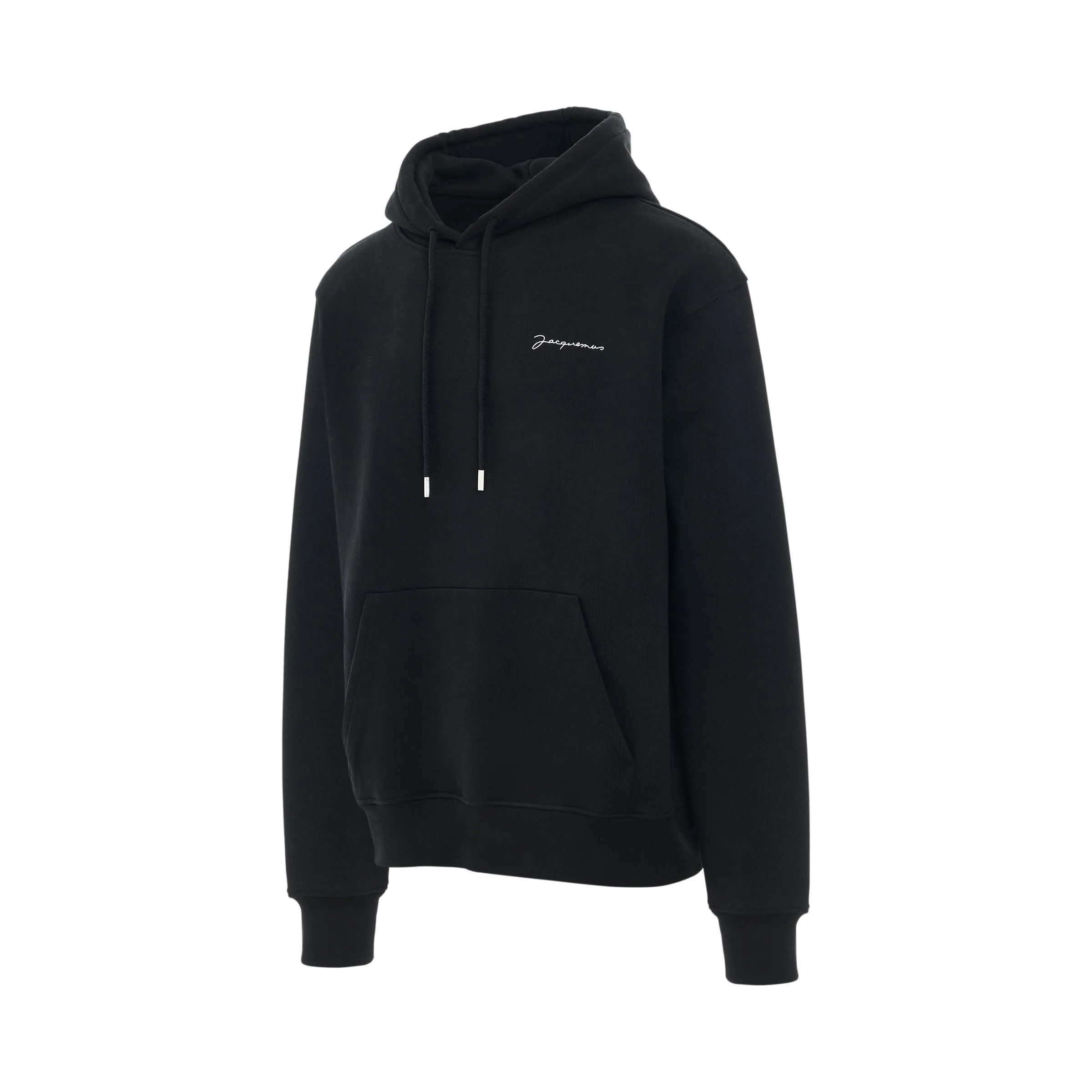 Brode Embroidered Logo Hoodie in Black