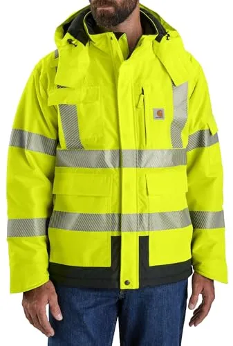 Carhartt 106694 Men's High-Visibility Waterproof Loose Fit Heavyweight Insulated Class 3 Jacket