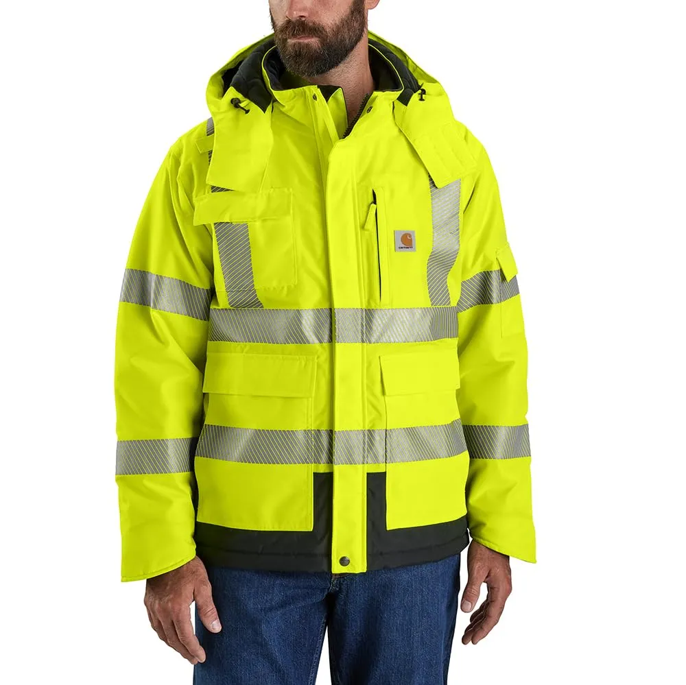 Carhartt 106694 Men's High-Visibility Waterproof Loose Fit Heavyweight Insulated Class 3 Jacket