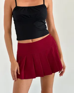 Casini Mini Skirt in Soft Tailoring Burgundy