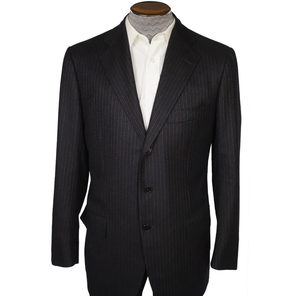 Cesare Attolini Napoli Mens Suit Wool Pinstripe Fine Italian Tailoring Size M 40