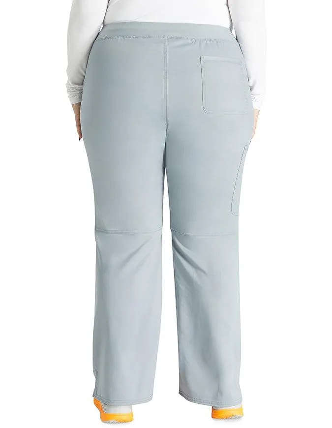 Cherokee Workwear Revolution Women's Mid Rise Straight Leg Pull-on Petite Pant