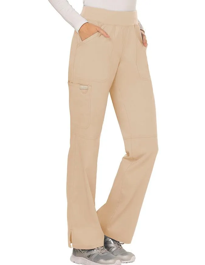 Cherokee Workwear Revolution Women's Mid Rise Straight Leg Pull-on Petite Pant