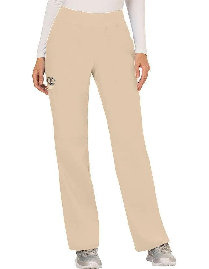 Cherokee Workwear Revolution Women's Mid Rise Straight Leg Pull-on Petite Pant