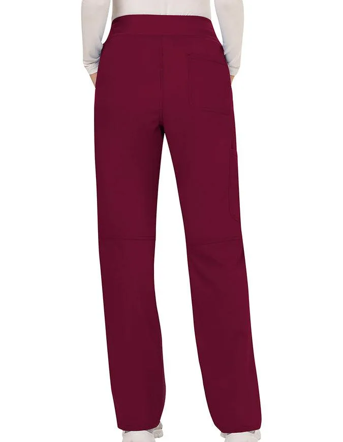 Cherokee Workwear Revolution Women's Mid Rise Straight Leg Pull-on Petite Pant