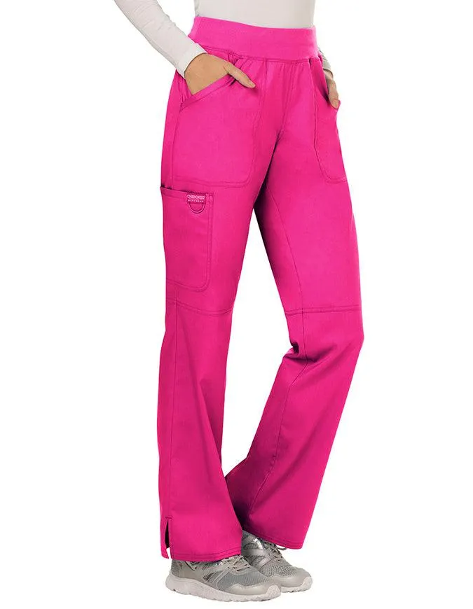 Cherokee Workwear Revolution Women's Mid Rise Straight Leg Pull-on Petite Pant