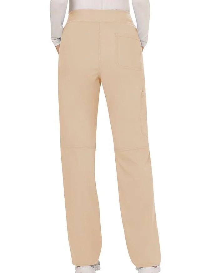 Cherokee Workwear Revolution Women's Mid Rise Straight Leg Pull-on Petite Pant