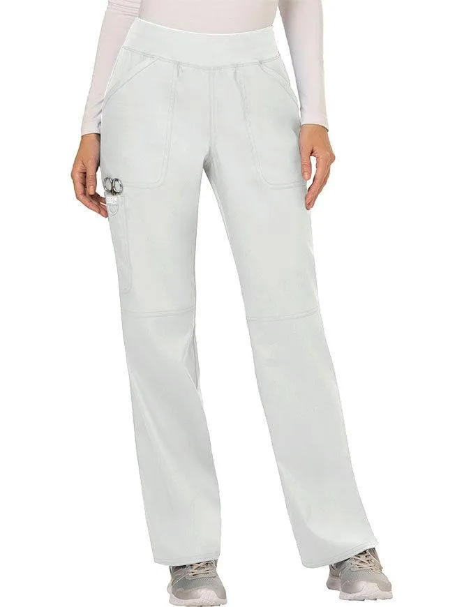 Cherokee Workwear Revolution Women's Mid Rise Straight Leg Pull-on Petite Pant