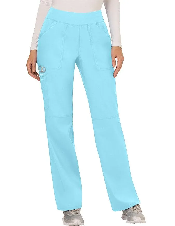 Cherokee Workwear Revolution Women's Mid Rise Straight Leg Pull-on Petite Pant