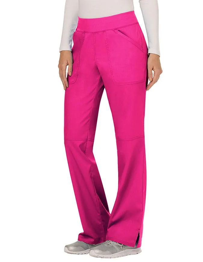 Cherokee Workwear Revolution Women's Mid Rise Straight Leg Pull-on Petite Pant