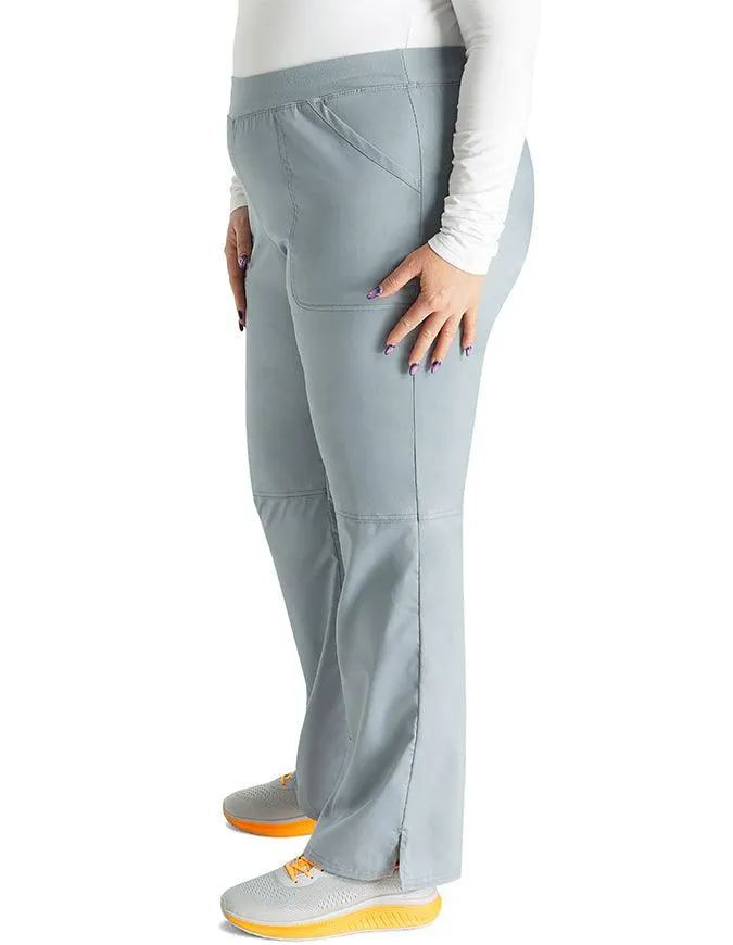 Cherokee Workwear Revolution Women's Mid Rise Straight Leg Pull-on Petite Pant