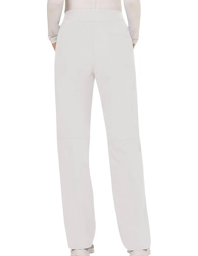 Cherokee Workwear Revolution Women's Mid Rise Straight Leg Pull-on Petite Pant