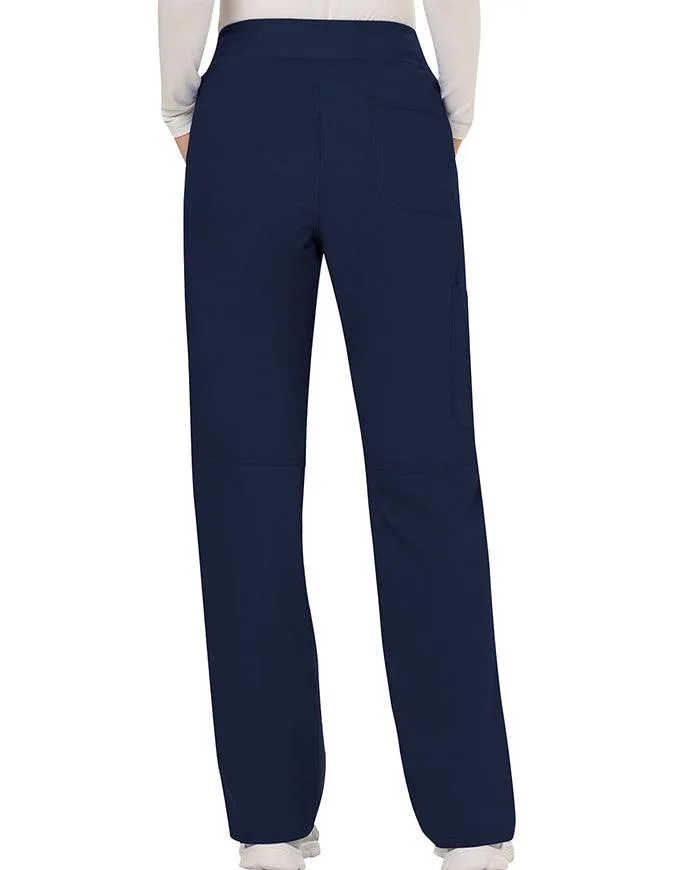 Cherokee Workwear Revolution Women's Mid Rise Straight Leg Pull-on Petite Pant