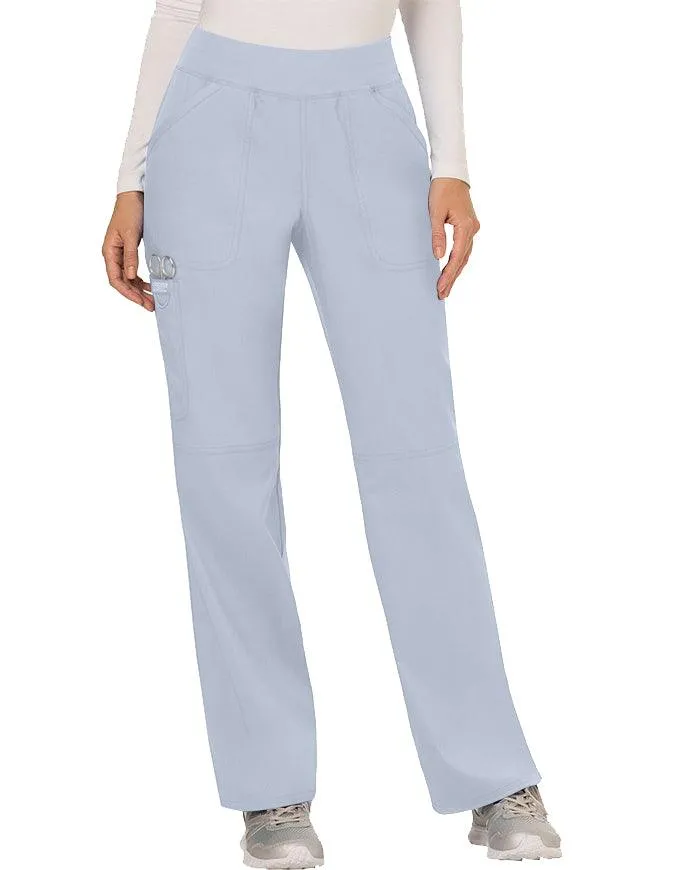 Cherokee Workwear Revolution Women's Mid Rise Straight Leg Pull-on Petite Pant