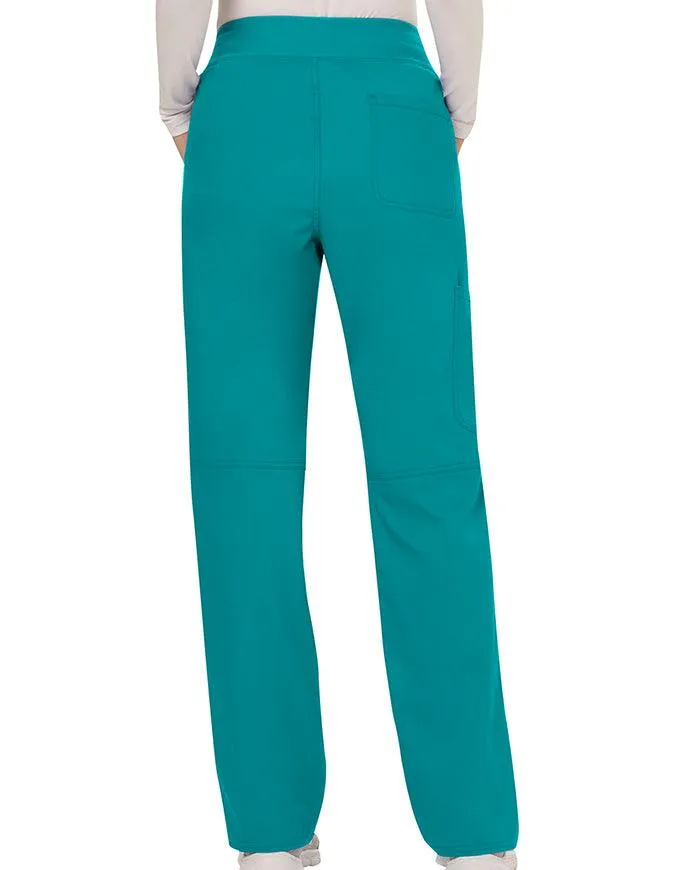 Cherokee Workwear Revolution Women's Mid Rise Straight Leg Pull-on Petite Pant