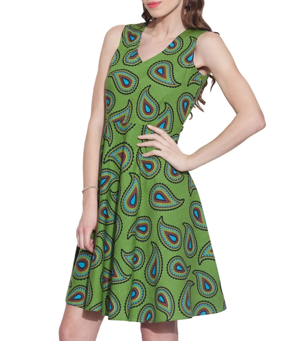 Clothes For Women Cotton Printed Dress,Machine Washable,W-CPD42-1623, Size-42 Inch