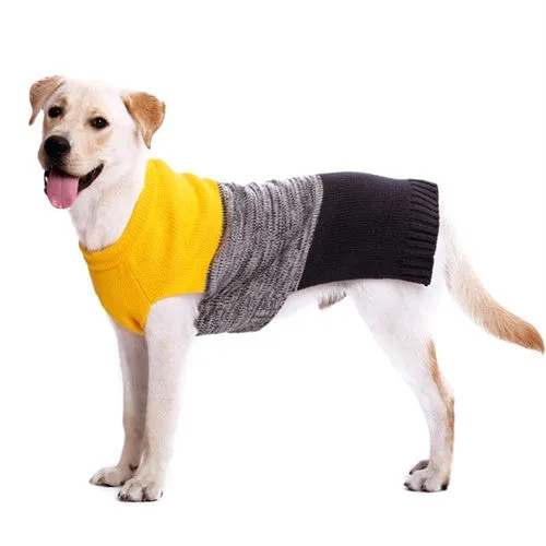 Color Block Dog Sweater - Yellow