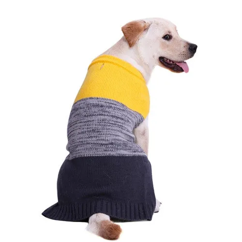 Color Block Dog Sweater - Yellow