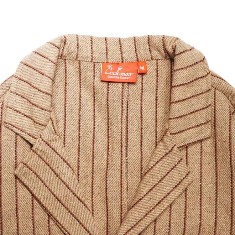 Cookman Lab Jacket - Wool Mix Stripe : Beige