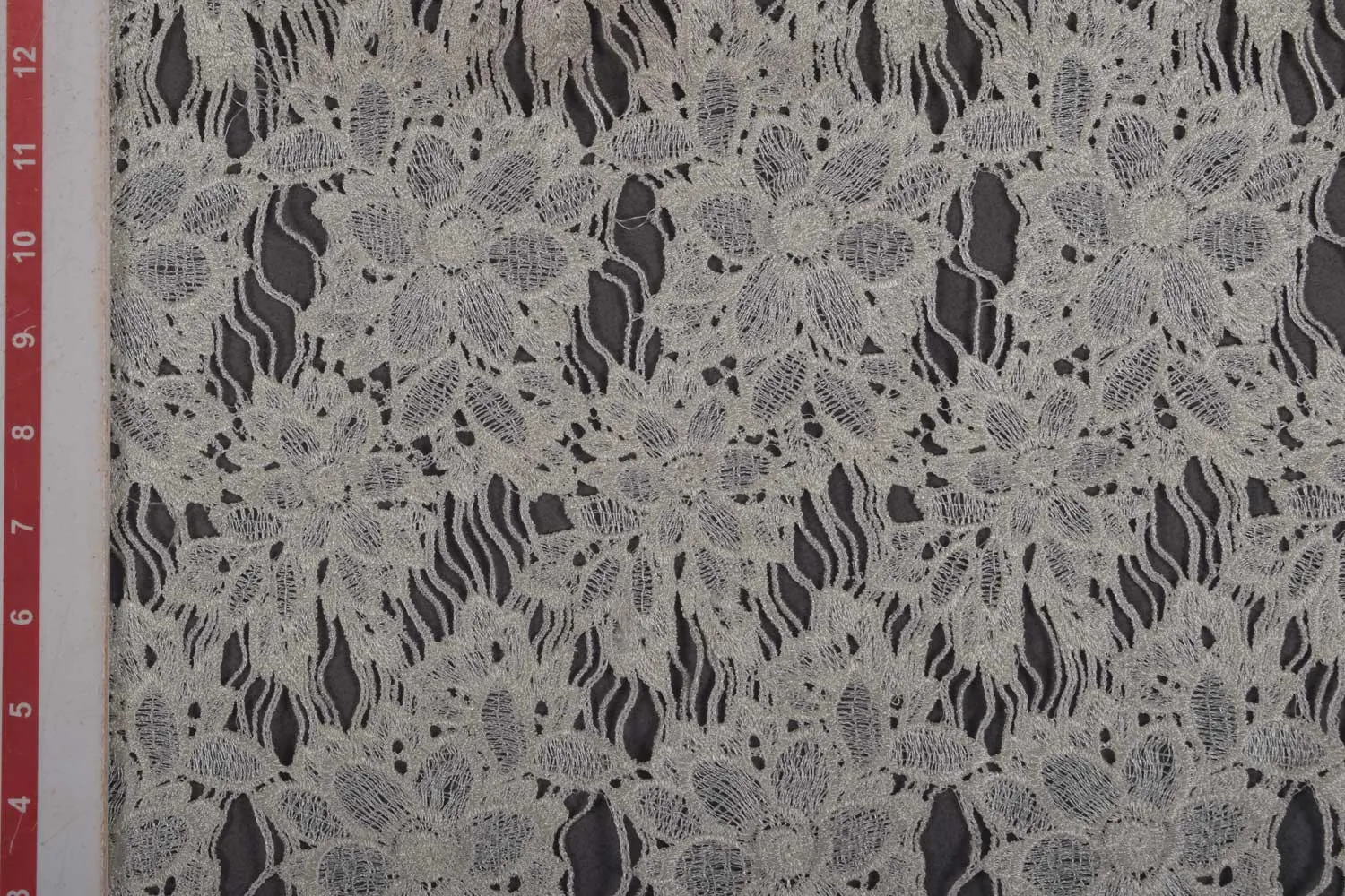 Cream Embroidered Chemical Lace Fabric