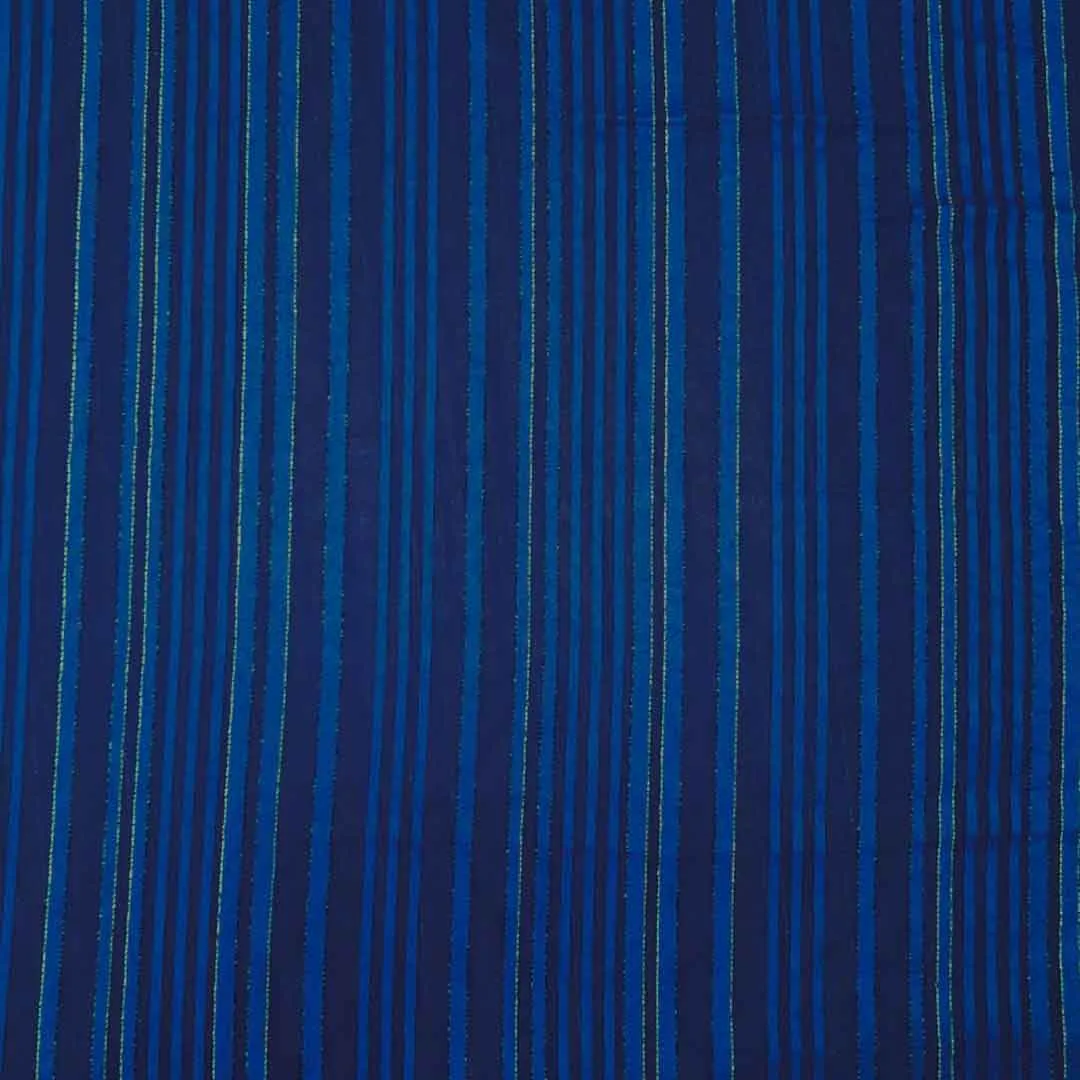 Dark Blue Stripes Printed Georgette Fabric (Wholesale)