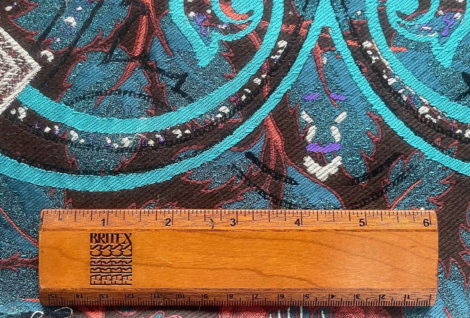 Etro Dramatic Persimmon & Teal Signature Wool Blend Brocade (Made in Italy)