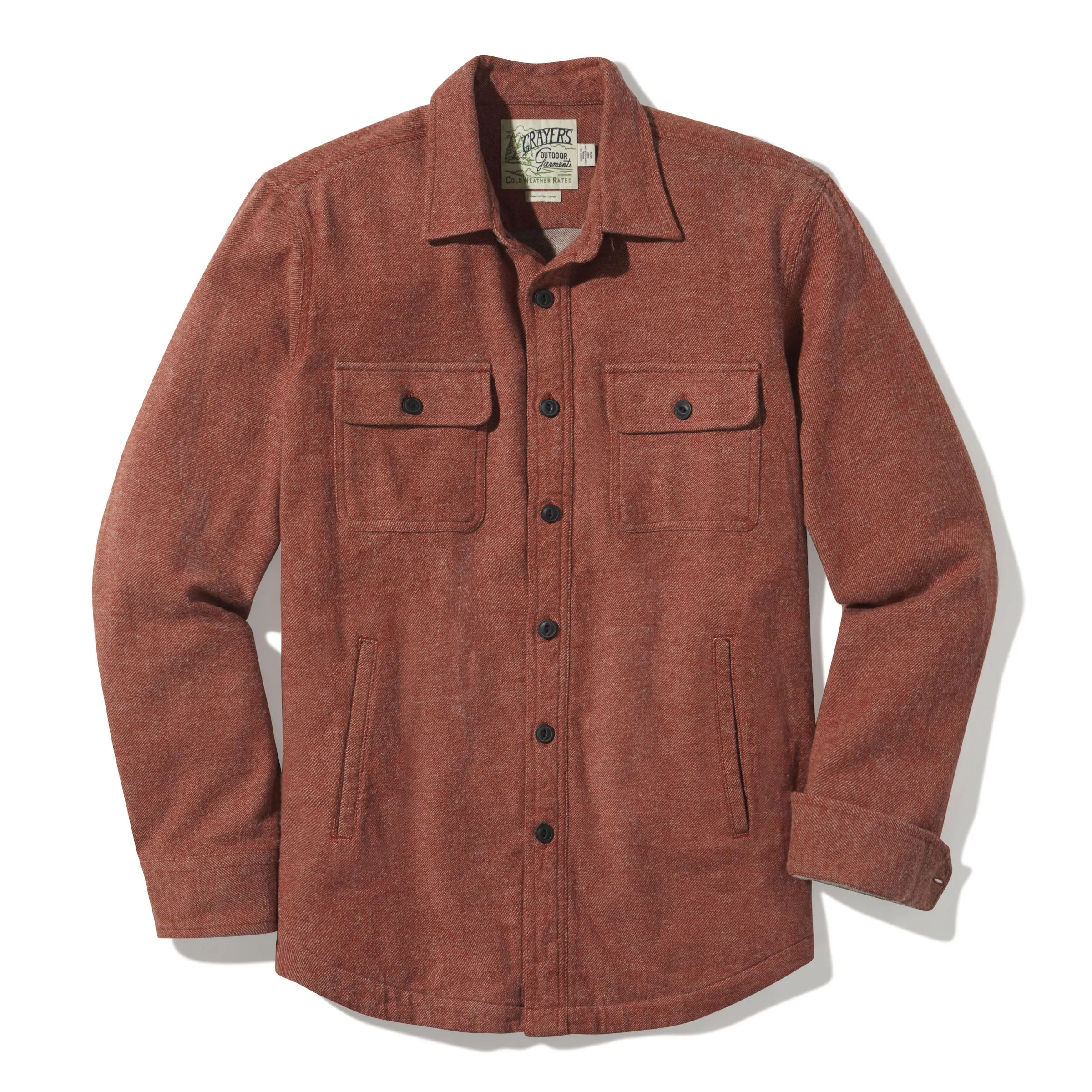 Flannel Twill Shirt Jacket - Brandy Brown