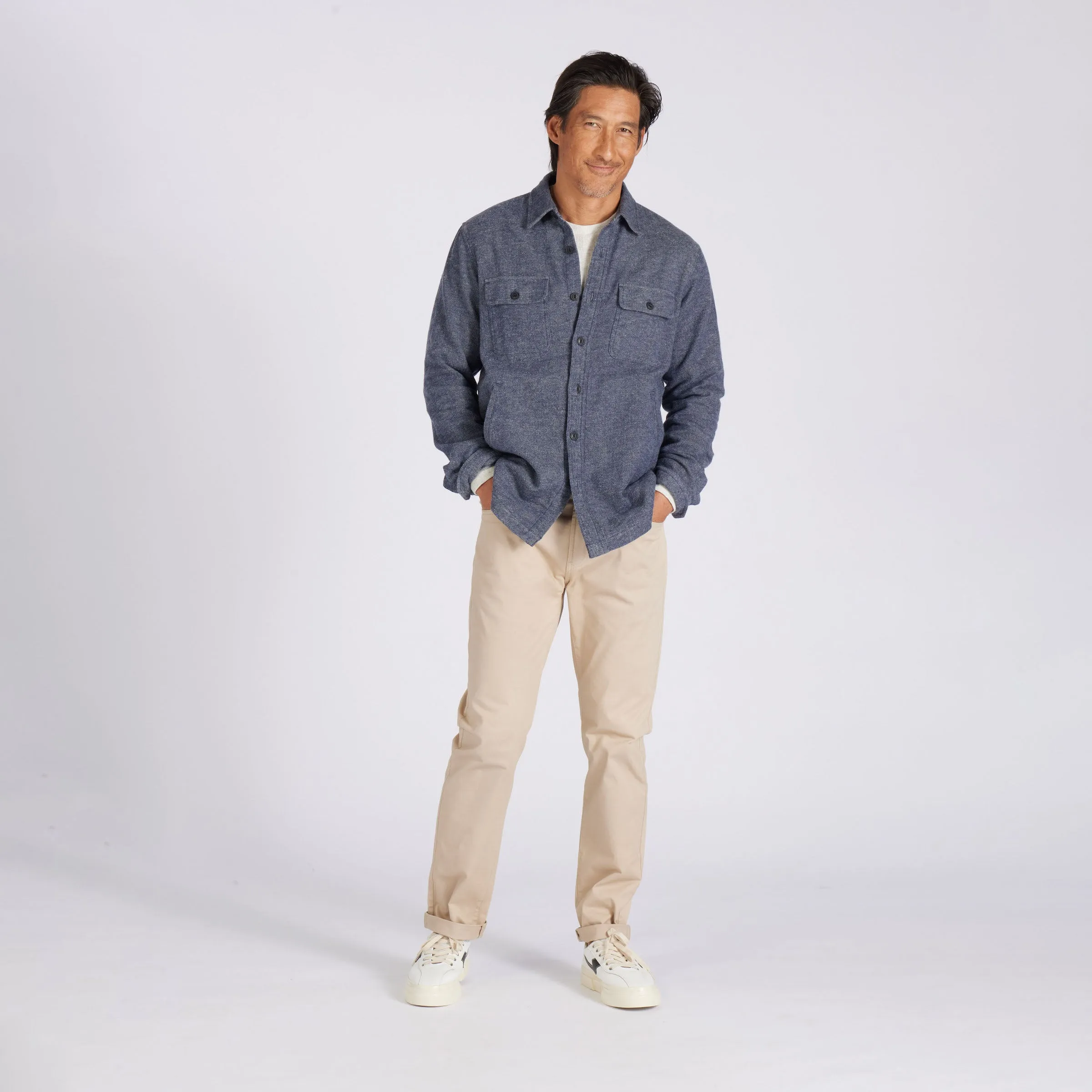 Flannel Twill Shirt Jacket - Sky Captain