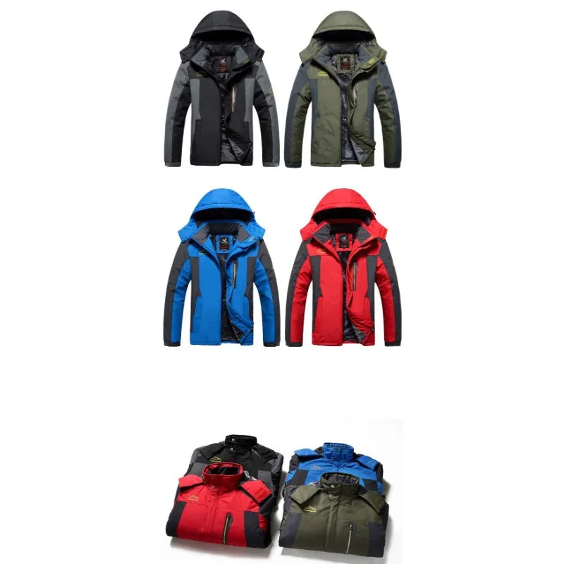 Fleece Thick Waterproof Hooded Parkas Jacket For Winter