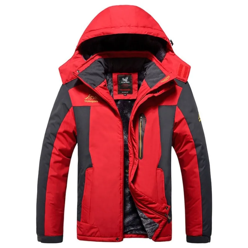 Fleece Thick Waterproof Hooded Parkas Jacket For Winter