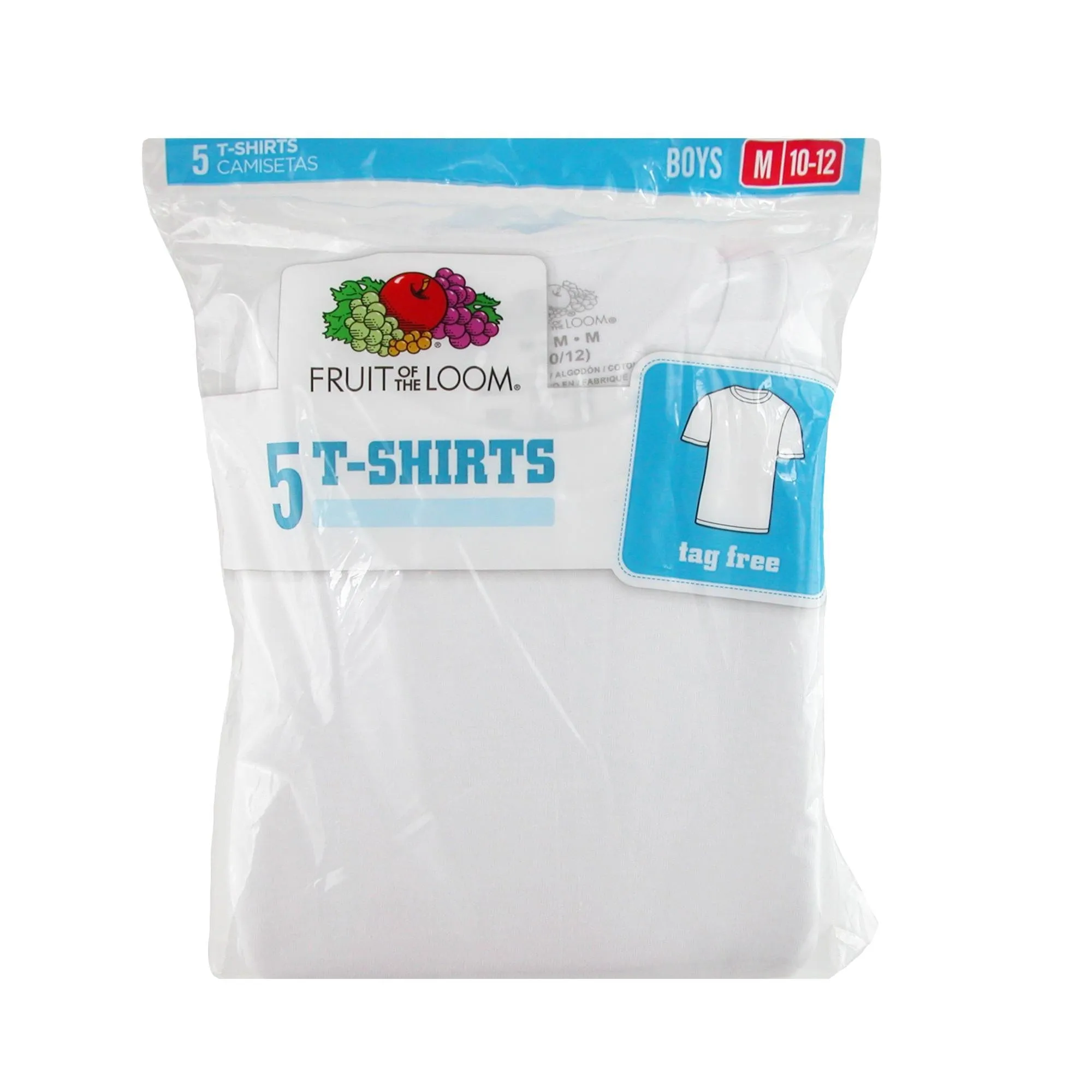 Fruit of the Loom Boy's Cotton Crew Neck Tee  Shirt (Pack of 5)