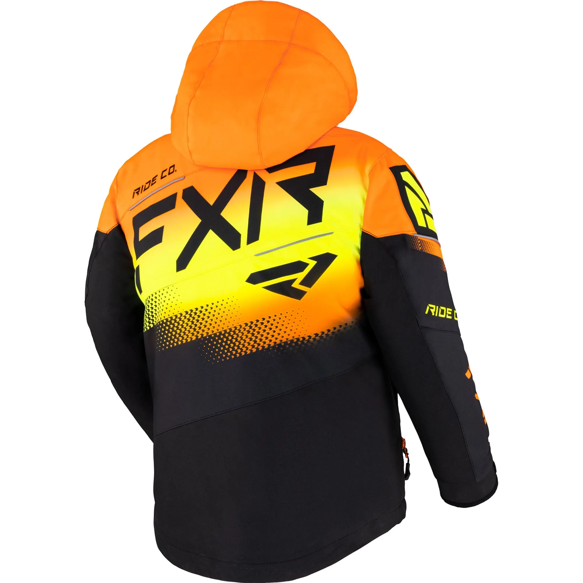 FXR  Child Boost Snowmobile Jacket Thermal Flex Insulated Black Orange Hi-Vis