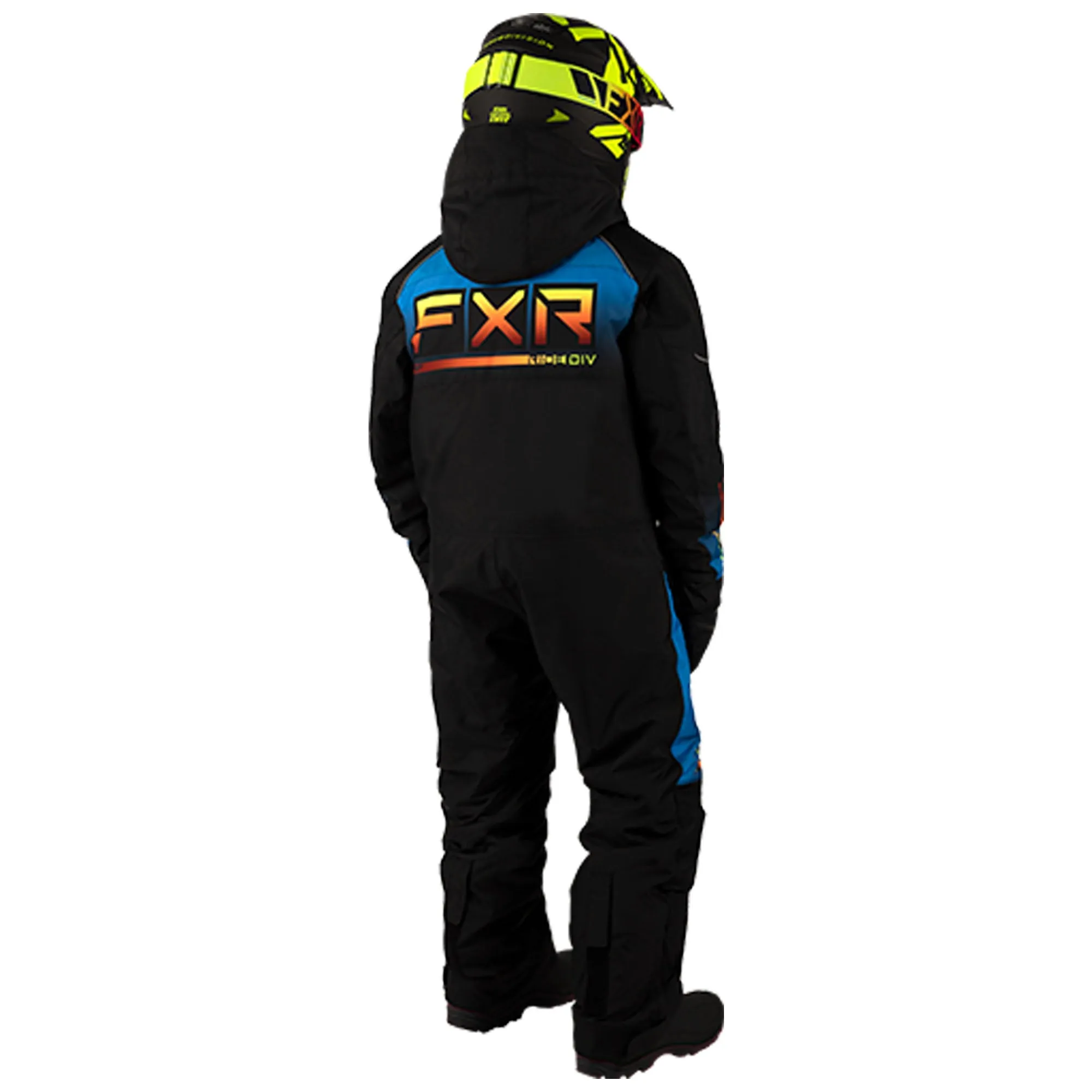 FXR Child Recruit Snowmobile Monosuit Black/Blue/Inferno