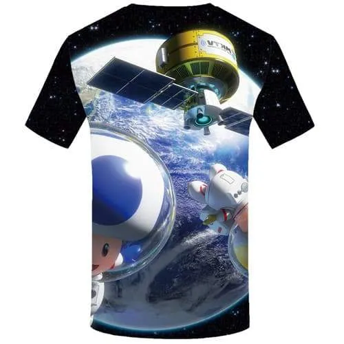 Galaxy Space T shirts Men Astronaut Tshirts Cool Earth T shirts Funny Cartoon T-shirts 3d Metal Tshirt Anime Short Sleeve