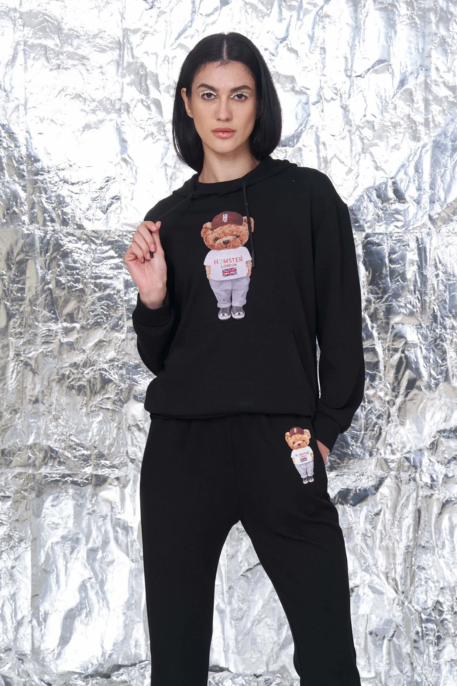 Hamster London Ted H Hoodie Black