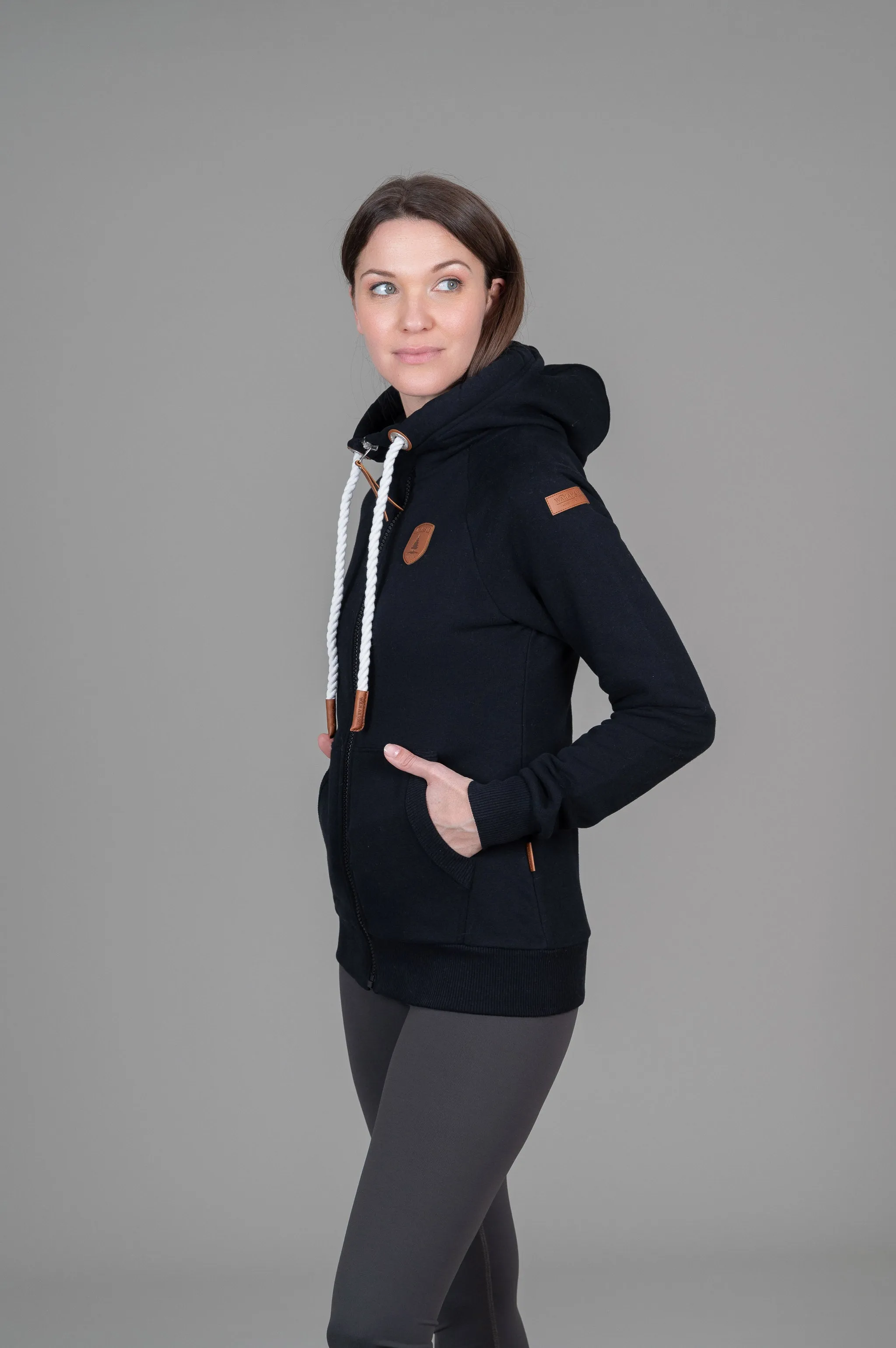 Hera Black Full-Zip Hoodie