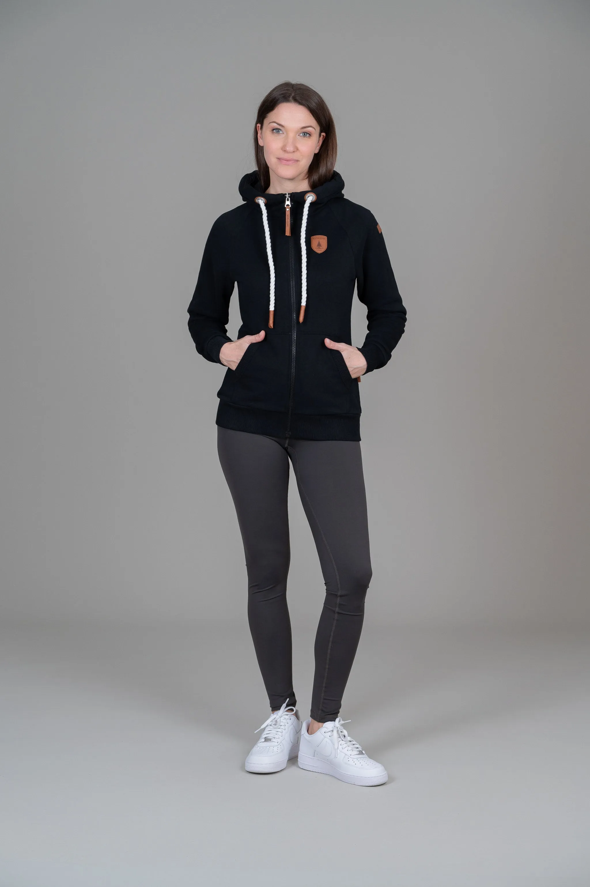 Hera Black Full-Zip Hoodie